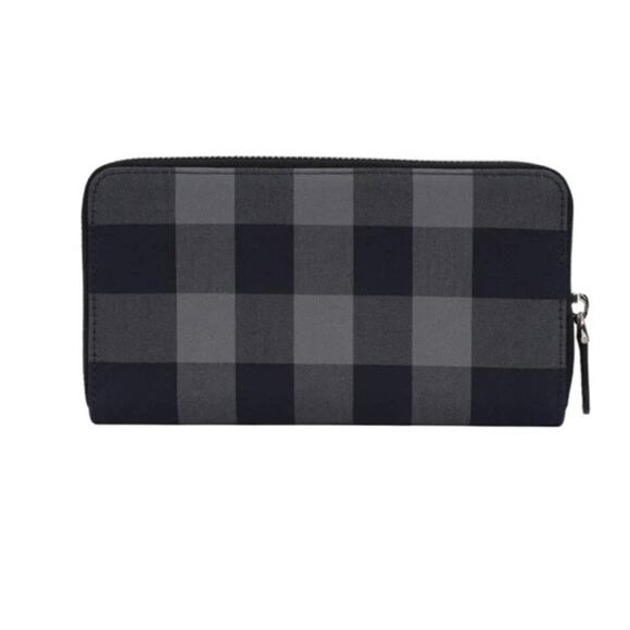 BURBERRY Long Zip Wallet*Blue Check & Red 100% Cotton & Leather*NEW with TAGS - Picture 3 of 6